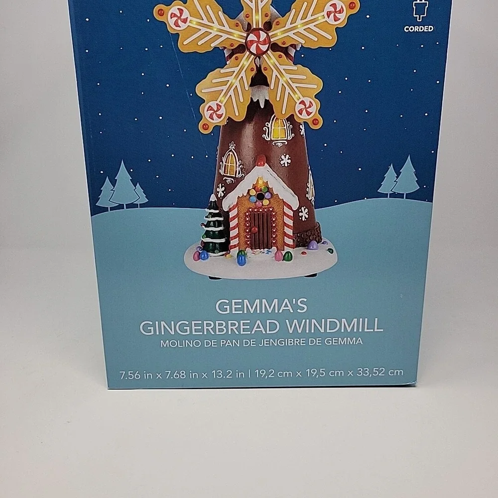 2023 Carole Towne Christmas‎ Village Musical Lighted Gingerbread Windmill House